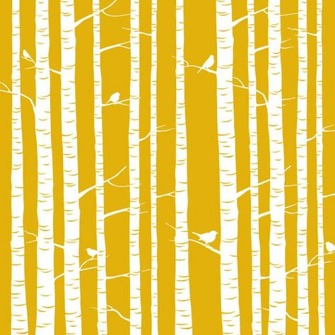 ink & spindle birches. I have this fabric on a cushion, in red - also have a small amount sitting waiting for another use... Birch Tree Wallpaper, Nature Party, Birch Forest, Aspen Trees, Tree Graphic, Tree Quilt, Trendy Tree, Birch Trees, Tree Wallpaper