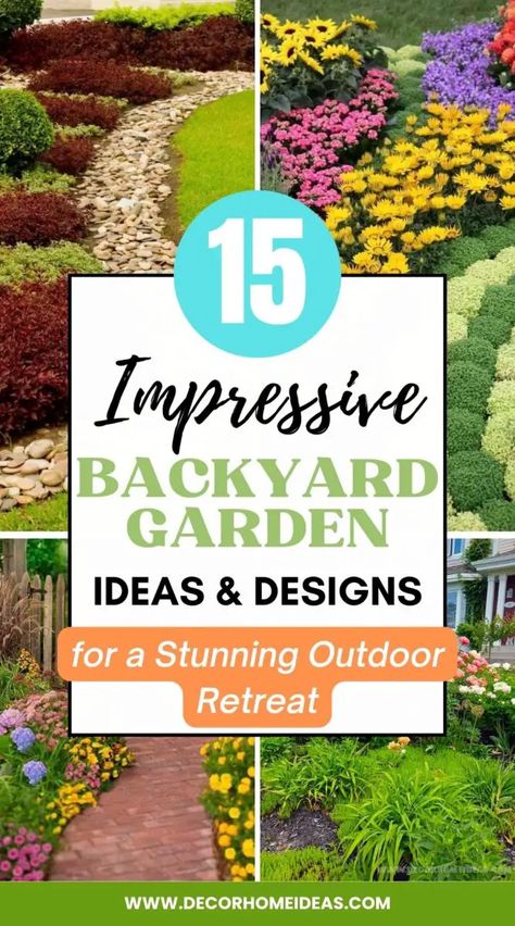 Plant Ideas For Backyard, Plant Backyard Ideas, Urban Garden Design Landscaping, Functional Garden Ideas, Beautiful Backyard Garden Inspiration, Lawn And Garden Landscapes, Ideas For Backyard Landscaping, Colorful Landscape Ideas, Ornamental Garden Ideas