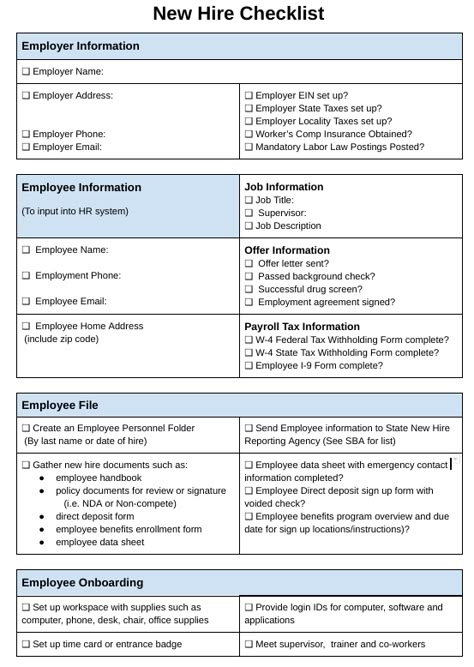 How to Create a New Hire Checklist ... New Hire Checklist, Onboarding New Employees, New Employee Orientation, Employee Handbook Template, Onboarding Checklist, Hr Jobs, Employee Onboarding, Employee Development, Bookkeeping Business