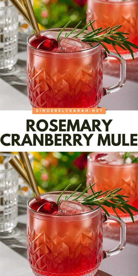 🎄 Elevate your holiday celebrations with the Rosemary Cranberry Mule! This cocktail combines the crisp taste of cranberry with the earthy essence of rosemary, creating a delightful drink that’s both refreshing and festive. 🌟🍸 Whether you’re hosting a cozy gathering or just want to treat yourself, the Rosemary Cranberry Mule is a must-try this season. Cheers to a new favorite holiday cocktail! Reindeer Mule Cocktail, Fall Cranberry Cocktail, Fall Mule Cocktail, Cranberry Rosemary Cocktail, Mistletoe Mule, Cranberry Holiday Cocktail, Holiday Mule, Fall Cocktails Easy, Cranberry Mule