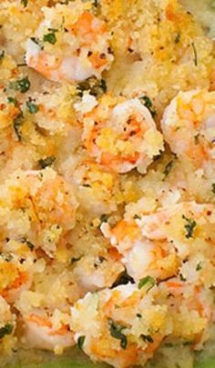 Garlicky Baked Shrimp Garlicky Baked Shrimp, Shrimp Bake, Wine Salt, Garlicky Shrimp, Raw Shrimp, Baked Shrimp, Shrimp Dishes, Panko Bread Crumbs, Fish Dishes