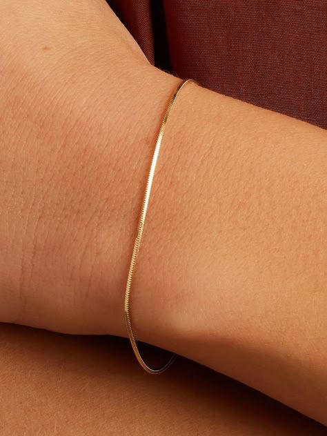 Leah Rilke, Gold Herringbone Chain, Earrings Stacking, Solid Gold Bracelet, Gold Chain Bracelet, More Is More, Yellow Opal, Herringbone Chain, Bridesmaid Ideas