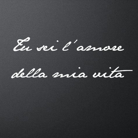 It's Italian for "You are the love of my life" would love to get this as a white ink tattoo on my inner arm with the date of our wedding since my husband and myself are both part Italian Tattoos For My Husband, Love Conquers All Tattoo, Business Thoughts, White Ink Tattoo, Sweet Tattoos, Love Conquers All, Italian Quotes, Tattoo Arm, Piercings And Tattoos