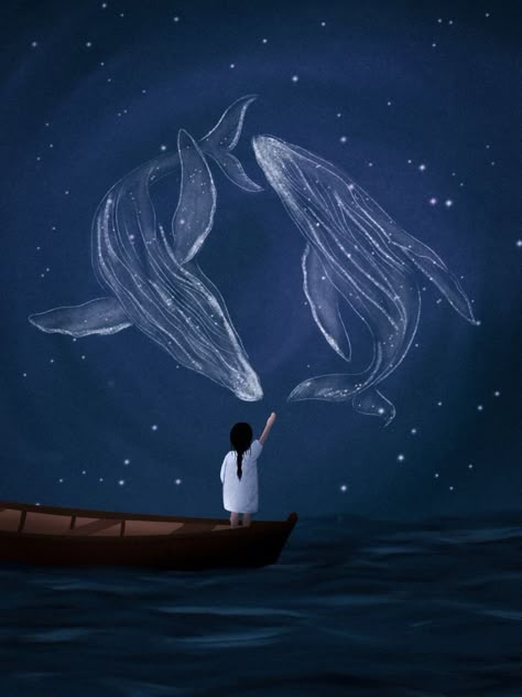 Space Whale, Whale Drawing, Whale Painting, Whale Illustration, Piskel Art, Star Illustration, Ipad Procreate, Cute Whales, Whale Art