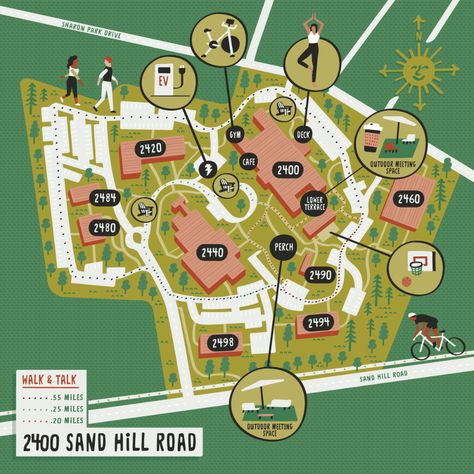 Illustrated Map of Silicon Valley Office Parks by Nate Padavick — Nate Padavick Silicon Valley Office, Maps Illustration Design, Wedding Maps, Venice Map, Urban Analysis, Illustrated Maps, Infographic Map, Campus Map, Map Maker