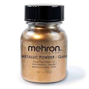 Mehron Makeup Metallic Powder | Metallic Chrome Powder Pigment for Face & Body Paint, Eyeshadow, and Eyeliner 1 oz (28 g) (Gold) Makeup Metallic, Costume Contact Lenses, Make Up Designs, Metallic Makeup, Halloween Contact Lenses, Liquid Hair, Mehron Makeup, Metallic Powder, Special Fx Makeup