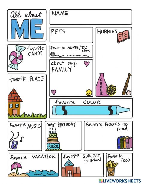 All About Me Project, Math Doodles, About Me Poster, All About Me Poster, Science Doodles, All About Me Worksheet, All About Me Preschool, Me Poster, About Me Activities