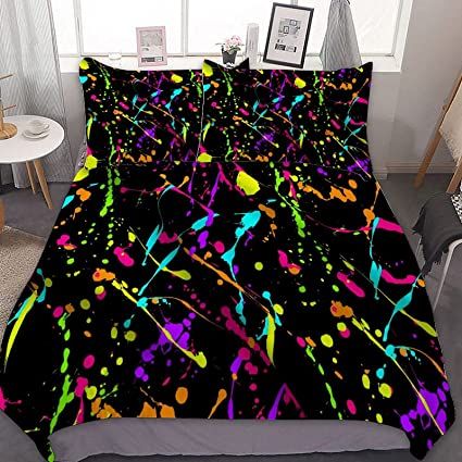 Kids Gamer Bedroom, Neon Bedding, Rainbow Bedding, Blue Comforter Sets, Bedding Cover, Bed Cover Sets, Bed Comforter Sets, Glow In Dark, Twin Bed Sets