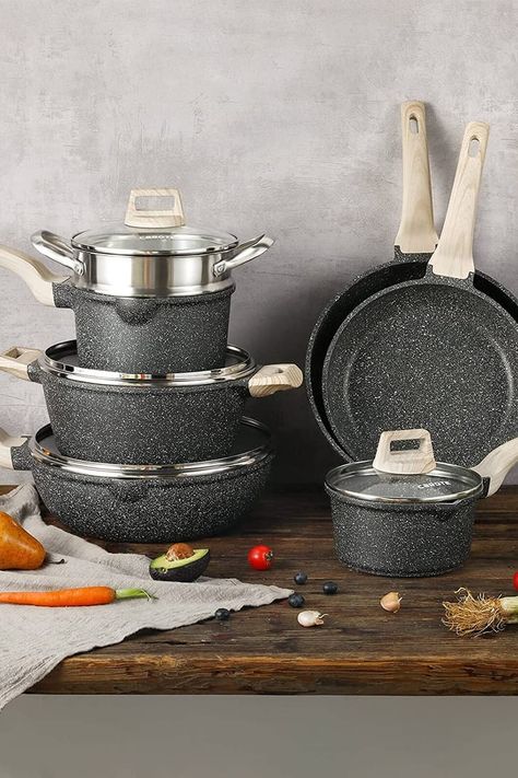 Best Cookware Sets From Amazon | 2022 Cooking Pots And Pans Cookware Set, Amazon Pots And Pans, Best Pots And Pans Cookware Set, Best Cookware Set, Best Non Stick Cookware, Best Pots And Pans, Best Nonstick Cookware Set, Cookware Set Best, Ceramic Nonstick Cookware