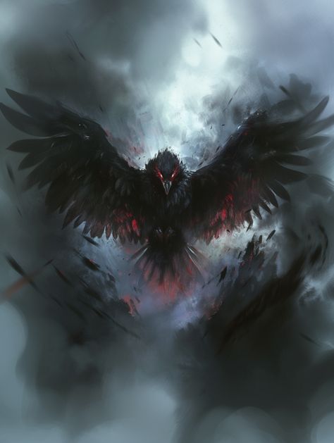 Shadow Raven Fantasy Art, Shadow Raven, Shadow Animals, Shadow Monster Art, Raven Monster, Dark Fantasy Creatures, Mystical Creature, Shadow Creatures, Shadow Monster