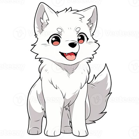 Cute Chibi Wolf Clipart AI Generative Chibi Wolf Drawing, Wolf Cute Drawing, Wolf Anime Art, Baby Wolf Drawing, Cute Wolf Art, Wolf Illustration Art, Chibi Template, Manga Wolf, Imagenes Cute