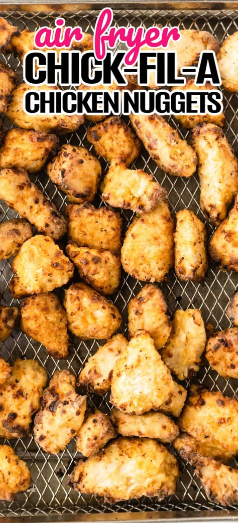 Air Fryer Chickfila Chicken, Easy Chicken In Air Fryer, Chick Fil A Air Fryer Recipe, Bare Chicken Nuggets Air Fryer, Airfryer Chicken Nuggets Healthy Recipes, Air Fryer Chik Fil A Chicken Nuggets, Easy Homemade Chicken Nuggets Air Fryer, Ww Chicken Nuggets, Chicken Tender Dinner Ideas Air Fryer