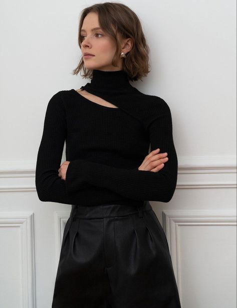 Ribbed Turtleneck Top, Zara Spring, Pixie Market, Akris Punto, Cut Out Top, Ribbed Turtleneck, Fashion Materials, Spring Tops, Turtle Neck Top