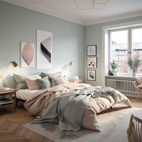 10+ Danish Pastel Bedroom Ideas for a Subtle Yet Chic Makeover • 333+ Inspiring Lifestyle Ideas Danish Pastel Bedroom Ideas, Minimalist Pastel Bedroom, Modern Pastel Bedroom, Pastel Bedroom Ideas, Danish Bedroom, Calm Bedroom Ideas, Warm And Cozy Bedroom, Pale Blue Bedrooms, Danish Pastel Bedroom