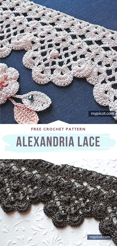 Crochet Lace Delicate Lace Crochet Pattern, Crochet Lace Applique, Micro Crochet Lace, Crochet Lace Curtains Free Pattern, Crochet Lace Motifs Free Pattern, Crochet Insertion Lace Pattern, Crochet Edges Patterns, Crochet Lace Choker Pattern Free, Crochet Scalloped Edge Pattern