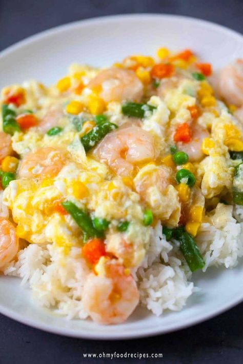 Wok Wednesday, Weight Watcher Breakfast, Shrimp Over Rice, Breakfast Fish, Casserole Healthy, Scramble Eggs, Shrimp And Eggs, Mexican Breakfast Recipes, Shrimp And Rice