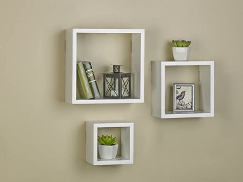 Square Shelves, Wall Cubes, Square Shelf, Shelves Design, Wall Shelf Decor, Box Shelves, Wall Shelves Design, Cube Shelves, Floating Wall Shelves