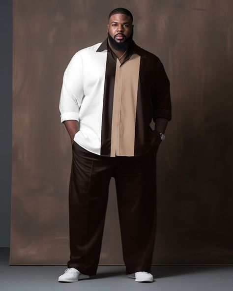 Big Tall Men Fashion, Men Plus Size Fashion, Plus Size Men Outfits, Outfits For Big Men, Mens Plus Size Fashion, Tall Men Fashion, Plus Size Male, Big Men Fashion, Trendy Business Casual