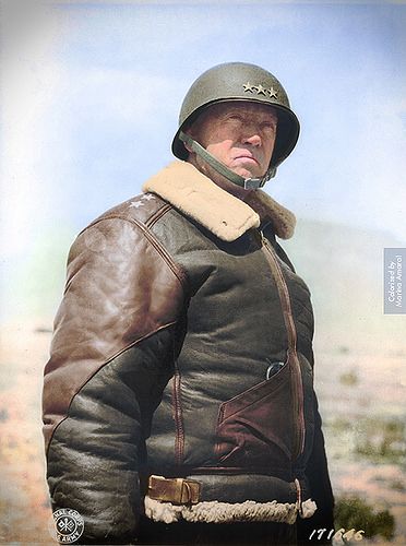 General Patton, Colorized Historical Photos, George S Patton, George Patton, Flying Jacket, Lieutenant General, American Military, Military Heroes, Military Life