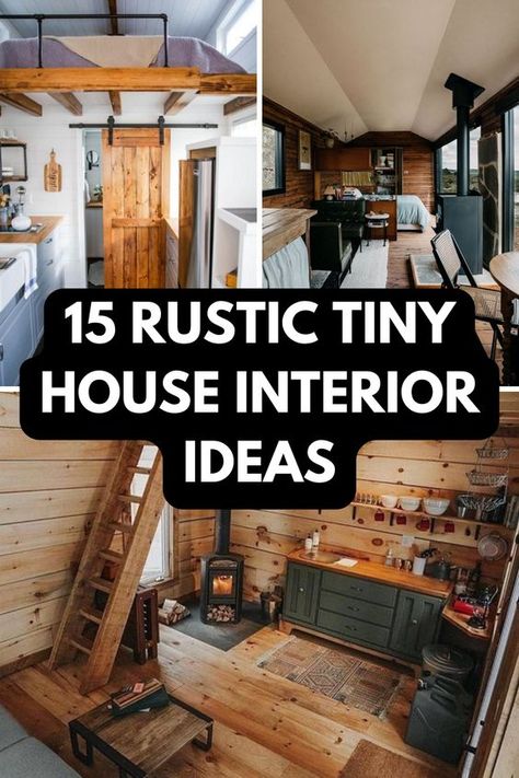 I’m sharing 15 fantastic rustic tiny house interior ideas that will make your compact space feel warm, inviting, and uniquely yours. Let’s dive right in! Small Rustic Cottage Interior, Small Barndominium Living Room, Tiny Cabin Interior Ideas, Cottage Style Tiny House Interior, Tiny Rustic House, Small Rustic House Interior, Diy Tiny Home Interior Ideas, Tiny House Rustic Interior, Decorating A Tiny House