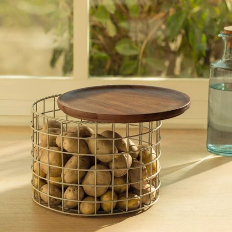 Pantry Bins, Potato Basket, Pantry Baskets, Wooden Trays, Streamline Moderne, Wire Baskets, Wooden Tray, Food Truck, Kitchen Organization