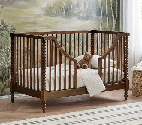 Convertible Crib Plans, Pottery Barn Crib, Natural Crib, Brown Crib, Convertible Cribs, Chris Loves Julia, Nursery Room Inspiration, Mini Crib, Toddler Bedrooms