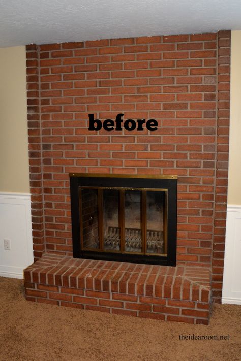 Brick Fireplace Decor, Decoraciones Ramadan, Diy Fireplace Mantel, Red Brick Fireplaces, Diy Mantel, Fireplace Redo, Diy Fireplace Makeover, Fireplace Update, Fireplace Cover