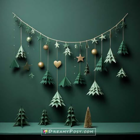 Christmas tree templates, Christmas decoration Craft Paper Tree Classroom, Tissue Paper Trees Christmas, Christmas Conference Room Decorations, Decorations For The New Year, Paper Craft Home Decoration, Christmas Decor From Paper, Cricut Paper Garland, Cricut Paper Decorations, Handmade Christmas Tree Ideas