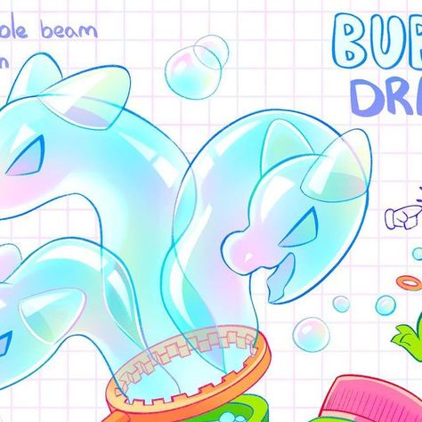 Morgan 🇨🇦🏳️‍🌈🏳️‍⚧️ on Instagram: "OTA | Bubble Dragon 🫧 WHICH COLOR SCHEME WORKS BEST???????  A curious Hydra, its body is a Bottle of Bubble solution, with heads coming from the bubble wand! It can have any number of heads, but with a few POPS and its back to no heads! Shoots an impressive bubble beam, but needs to be careful not to run out of bubble solution!  🫧 THIS DESIGN IS UP FOR OFFERS! 🫧 Offer USD > Merch from this wishlist > Characters + Art! By bidding on my work, you agree To my terms of service ! Bidders must exercise good sportsmanship, no rudeness or harassment will be tolerated!" Bubble Character Design, Bubble Art Style, Bubble Character, How To Draw Bubbles, Bubble Dragon, Good Sportsmanship, Bubble Drawing, Drawings Inspo, Bubble Solution