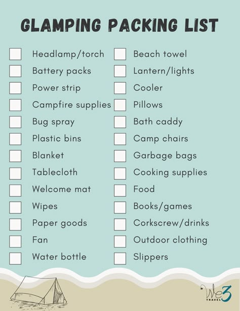 Trying glamping? If you are new to camping and glamping, make sure to download and print this glamping packing list for your next weekend getaway or family vacation. #sponsored This post is sponsored by CamelBak but the content and opinions expressed here are my own. What To Bring To A Cabin Trip, Glamping Essentials Packing Lists, Cabin Getaway Packing List, Glamping Packing List, Stuff To Bring Camping, Cabin Trip Packing List, Things To Bring Camping, Cabin Packing List, Packing List For Camping