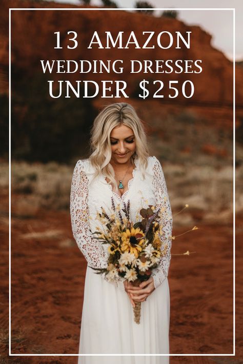 Cheap Long Sleeve Wedding Dress, 2023 Winter Wedding Dresses, Wedding Dress Budget, Amazon Wedding Dress Bridal, Affordable Wedding Dresses Under 500, Wedding Dress For Eloping, Cheap Elopement Dress, Wedding Dress Under $250, Boho Budget Wedding