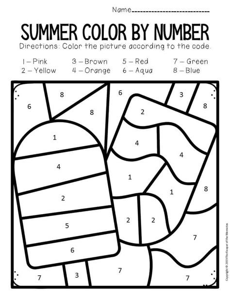 Color by Number Summer Preschool Worksheets Popsicles Summer Daycare, Color By Letter, Coloring Worksheets For Kindergarten, Number Activities Preschool, Preschool Worksheets Free Printables, Summer Puzzle, Free Printable Alphabet Worksheets, Summer Preschool Activities, Printable Alphabet Worksheets