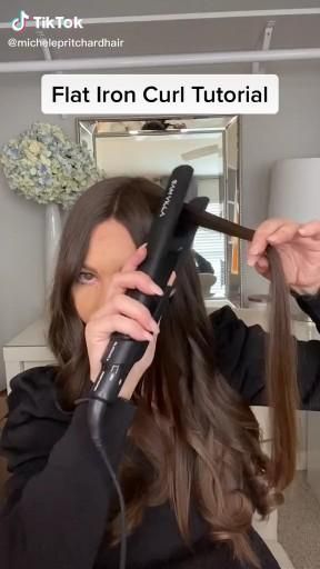 Flat Iron Curl Tutorial [Video] | Curl hair with straightener, Hair curling tips, Hair tutorials for medium hair Flat Iron Curls Tutorial, Hair For Work, Hair With Straightener, Korean Long Hair, Iron Curls, Chill Wallpaper, Curler Hair, Quick Hairstyle, Curl Hair With Straightener