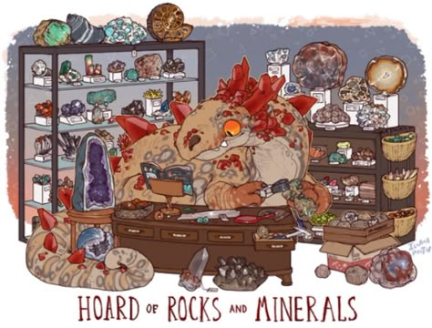 Unusual dragon hoards by Lauren Dawson: Rocks and minerals.