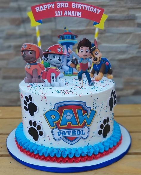 My Baby Jai 3rd Birthday Cake Theme Paw Patrol Amazing cake Patrol Cakes Ideas, Paw Patrol Themed Cake, Cake With Paw Patrol, Birthday Theme Paw Patrol, Cake Decorating Paw Patrol, Paw Birthday Cake, 4 Paw Patrol Cake, Paw Patrol Party Ideas Boys 3rd Birthday, Baby Birthday Cakes Boy