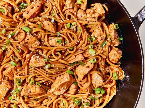 One Pan Spicy Soy Noodles with Chicken — Allrecipes One Pan Spicy Soy Noodles With Chicken, Soy Noodles, Noodles With Chicken, Skillet Dinner Recipes, 5 Ingredient Dinners, Chicken Noodle Recipes, Cowboy Cookies, Spicy Noodles, Skillet Dinners