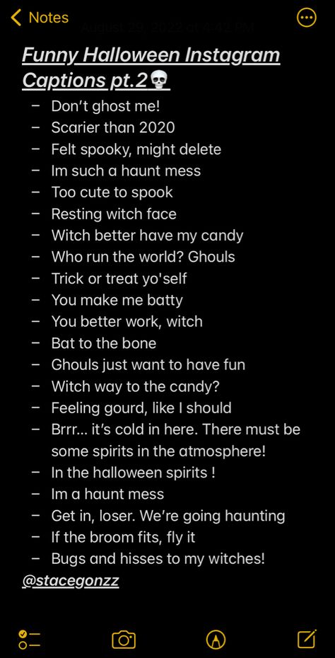 #halloween #instagram #captions #captionsforinstagram #halloweencaptions Halloween Bio Ideas, Instagram Captions Late Nights, Ghost Face Captions, Scream Instagram Captions, Halloween Quotes Instagram, Halloween Bios For Instagram, Spooky Szn Captions, Ghost Instagram Captions, Halloween Photo Ideas Instagram