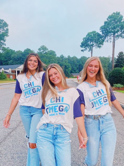 Aoii Philanthropy Recruitment, Recruitment Sisterhood Round, Sorority Philanthropy Shirts, Philanthropy Round Recruitment, Dphie Shirts, Sorority Philanthropy Events, Philanthropy Round Recruitment Outfits, Sorority Recruitment Decorations, Chi Omega Bid Day