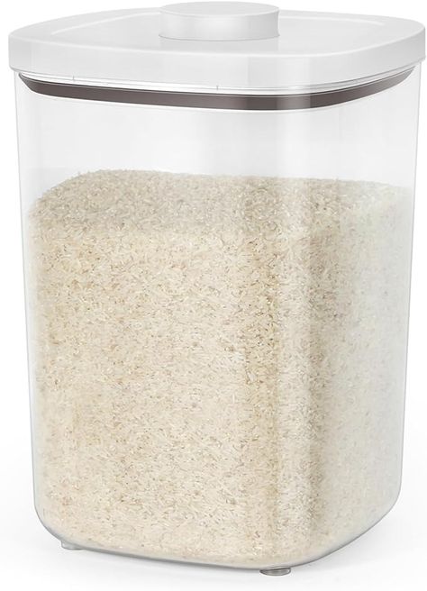 Amazon.com: TBMax Large Flour Storage Container -23 Lbs / 10.56 Qt Rice Container with Pop Up Lid & Measuring Scoop for Flour, Cereal, Dry Food Storage and Kitchen Pantry Organization: Home & Kitchen Large Flour Storage Containers, Flour Storage, Kitchen Pantry Organization, Rice Container, Dry Food Storage, Organization Home, Store Organization, Pantry Organization, Kitchen Pantry