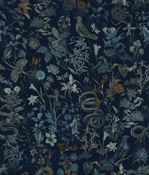 Moody Wallpaper, Garden At Night, 5th Element, Forest Wall Mural, Victorian Wallpaper, Goth Wallpaper, Gothic Wallpaper, Witchy Wallpaper, Dark Home Decor