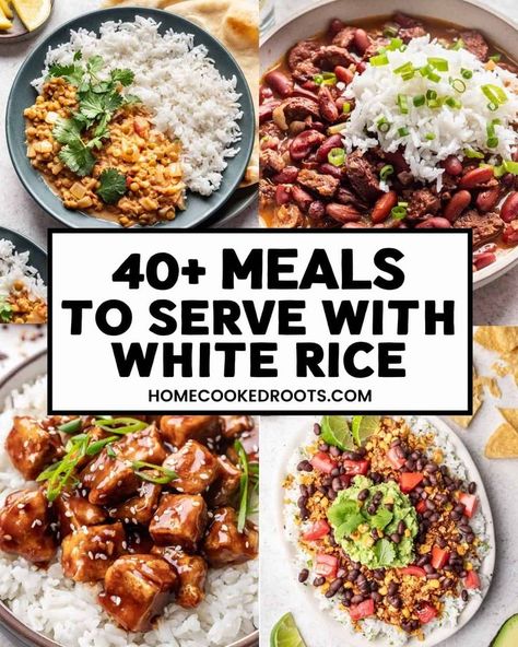 Dinner Over Rice Meals, Meals To Go With Rice, Dinners Served Over Rice, Food To Have With Rice, Rice Based Lunch Ideas, Easy Dinner Recipes For Two Rice, White Rice And Meat Recipes, Healthy Recipes With White Rice, White Rice And Steak Recipes