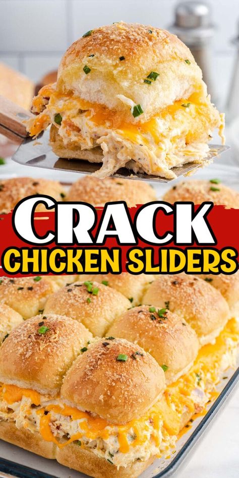 Sliders Recipes Hawaiian Rolls, Easy Slider Recipes, Slider Sandwiches, Chicken Sliders, Salad Pasta, Slider Recipes, Ranch Seasoning, Football Food, Chicken Dishes Recipes