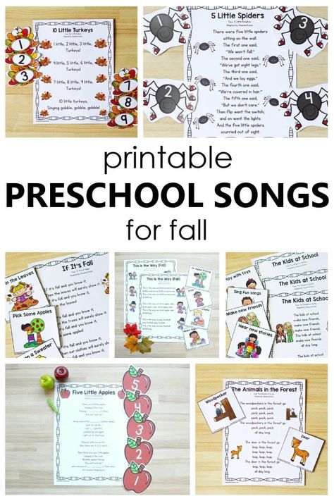 Preschool Songs for Fall - Fantastic Fun & Learning Apple Lesson Plans For Preschool, Preschool Circle Time Songs, Forest Animals Preschool, Fun Songs To Sing, Fall Lesson Plans, Movement Songs, Circle Time Songs, Preschool Fall, Youtube Songs