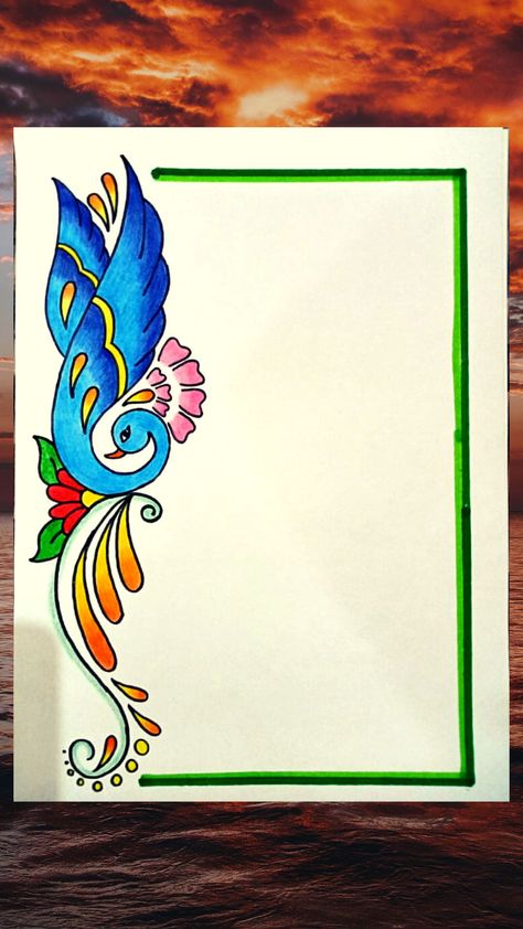 Follow for regular updates....... Can be used for any class from 9th-12th....... DM for any query....... Comment your ideas......... #ProjectFilePage #HeadingPage #School #Assignment #Colorful #Decoration #Peacock #PeacockDesign #Creative #Artistic #New #Mor #Decorative #DoubleShaded #Beautiful Page Borders Design Handmade, Peacock Decoration, تزيين دفاتر, Boarders Designs For Projects, File Decoration Ideas, Book Art Projects, Colorful Borders Design, Paper Art Design, Front Page Design