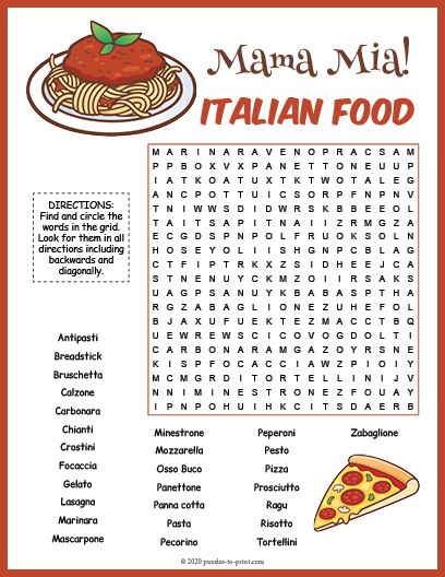 Free Printable Italian Food Word Search Italian Coloring Pages, Italian Worksheets For Beginners, Italian Activities, Italian Games, Italian Games For Kids, Food Word Search, Italian Activities For Kids, Italian Crafts For Kids, Italian Crafts