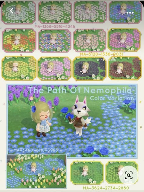 Acnh Cool Path Designs, Acnh Paths Designs Flower, Acnh Cute Path Design, Cute Acnh Path Codes, Acnh Flower Path Designs, Acnh Fairycore Paths, Acnh Flower Path, Acnh Path Ideas, Acnh Paths Designs