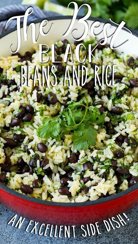 Rice With Black Beans And Cilantro, Cilantro Black Bean Rice, Cilantro Black Bean Lime Rice, Cilantro Lime Rice And Beans, Meals With Black Beans Dinners, One Pan Cilantro Lime Chicken And Rice With Black Beans, Rice And Cilantro Recipes, Black Beans And Rice Soup Recipe, Black Beans And Cilantro Lime Rice