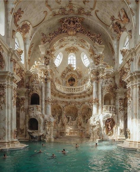 Thermal Baths, Castle Aesthetic, Dream Life House, Baroque Architecture, High Walls, Architecture Old, Fantasy Aesthetic, Ancient Rome, Beautiful Architecture