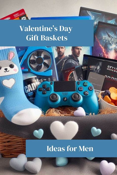 men's valentine's day gifts basket for him Valentine Baskets For Teenage Boys, Men's Valentine's Gifts, Male Valentines Day Baskets, Guy Valentines Day Basket, Teen Boy Valentines Basket, Men’s Gift Basket Ideas Diy, Boys Valentines Basket Ideas, Men’s Valentines Gifts Diy, Mens Valentines Day Gifts Basket