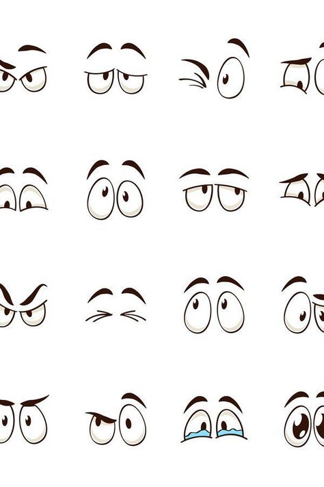 Download Cartoon eyes. Comic character eye expressions smiling, cryin (1006668) today! We have a huge range of Icons products available. Commercial License Included.#Facegraphic #Facegraphicdesign #Facegraphicdesigncartoon #Inkblot  #Inkblotcartoon #Inkblotcartoonstyle Cartoon Face Features, Cartoon Eyes Expressions, Cartoon Eye Expressions, Eye Expression Reference, Eyes Illustration Cartoon, Eyes Expression Reference, Doodle Faces Expressions, Eye Expressions Drawing, Cartoon Face Shapes